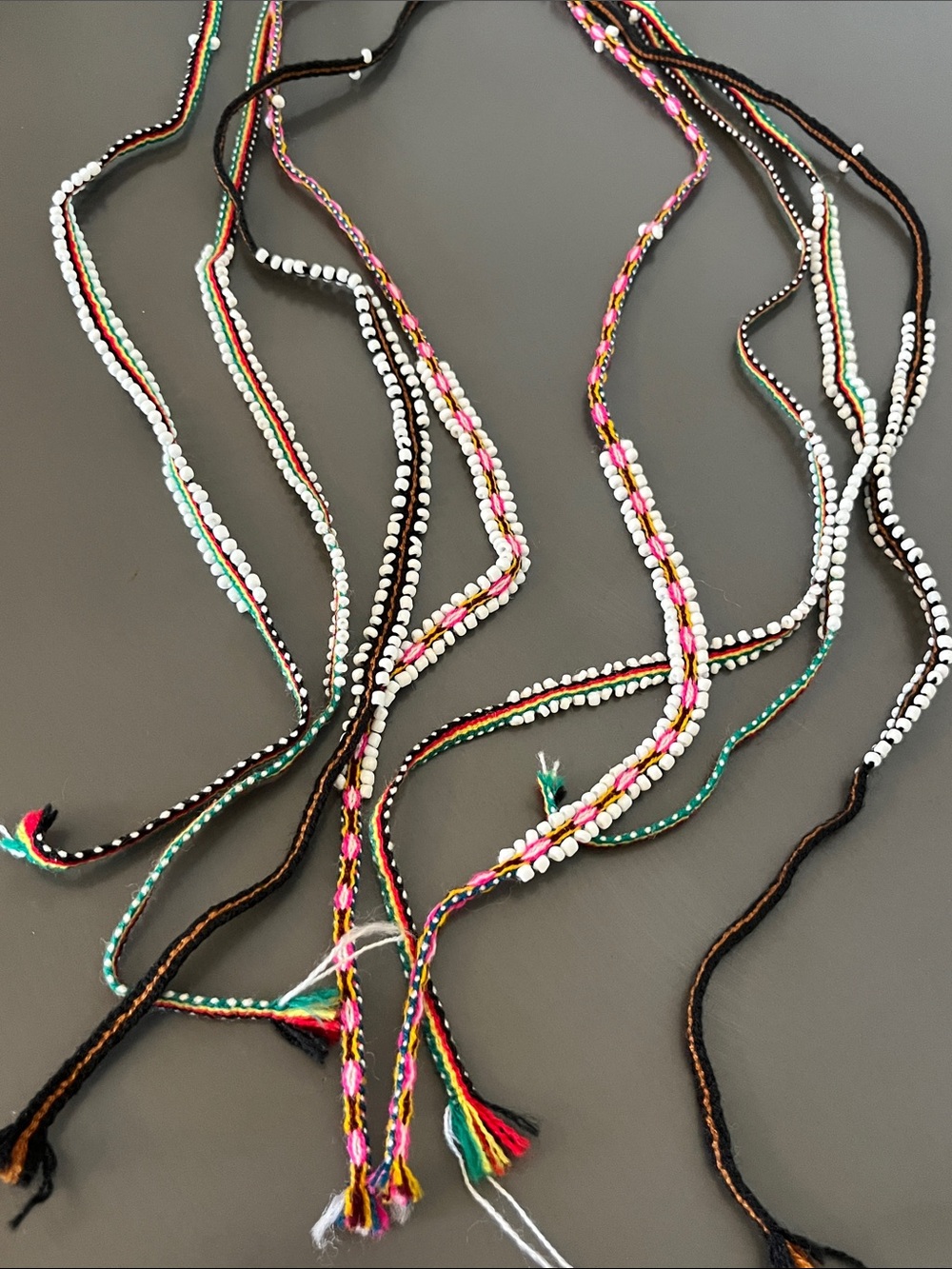 BEADED MULTI COLOR TWILL CORDS (4)